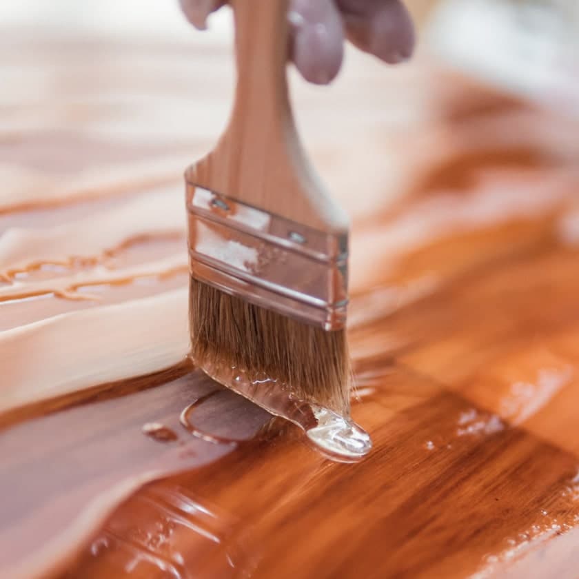 Paintbrush application of a clear and UV stable resin